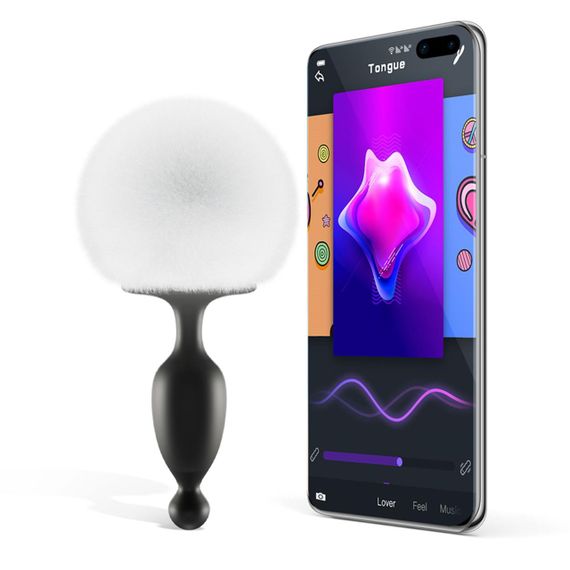 Анальна смартпробка Magic Motion Bunny зі знімним пухнастим хвостиком, керування зі смартфона Sex Aura