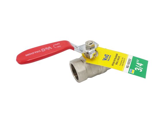Кран кульовий Valogin Optima 3/4" ВВ червона ручка VG-102202 1/14 шт | Зображення 1