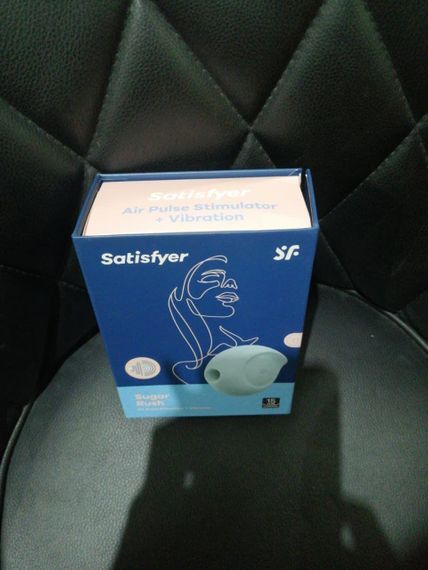 Вакуумный клиторальный стимулятор с вибрацией Satisfyer Sugar Rush Blue (мятая упаковка!!!) Sex Aura | Зображення 1