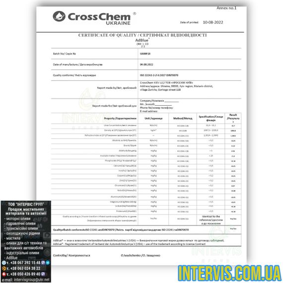 Жидкость AdBlue / АДБЛЮ CrossChem для катализаторов (мочевина) 5л | Зображення 4