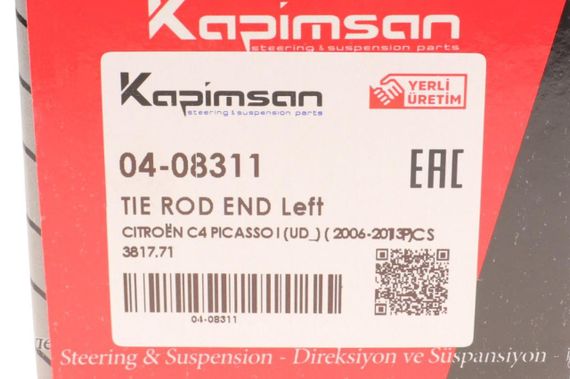 Наконечник тяги рульової L Citroen C4 06- L=120mm  04-08311 | Зображення 3