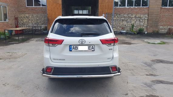 Задняя защита AK005-2 (2 шт, нерж) для Toyota Highlander 2014-2019 гг | Зображення 2