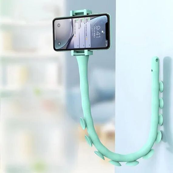 Гнучкий тримач для телефону з універсальними присосками Cute Worm Lazy Holder. Колір блакитний BQ-63 | Зображення 6