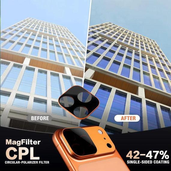 Захисне скло для камери Magnetic Armor iPhone 17 Pro Max AR Anti-Reflective магнітне оранжеве | Зображення 4