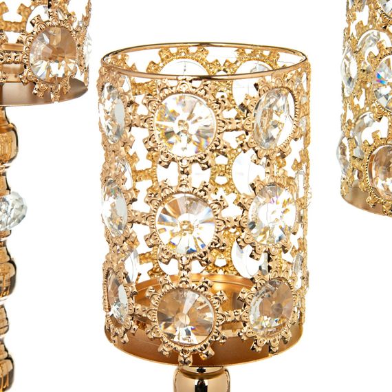 Набір декоративних свічників Openwork Gold 2 шт | Зображення 1