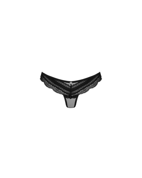 Напівпрозорі трусики з підвіскою Obsessive Ivannes panties black 2XL/3XL, чорні | Зображення 4