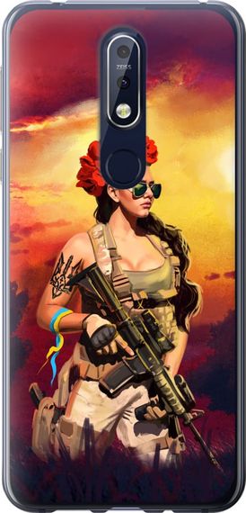 Чехол на Nokia 7.1 Украинка с оружием "5316u-1593-17620"