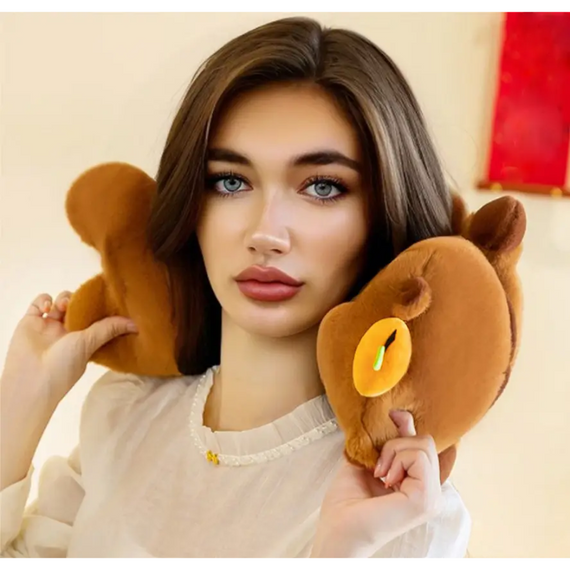 Дитяча м'яка плюшева іграшка-подушка Капібара Батон з мандаринкою 71 см | Зображення 8