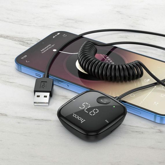 Bluetooth ресивер HOCO E65 Unity car BT FM transmitter Black | Зображення 7