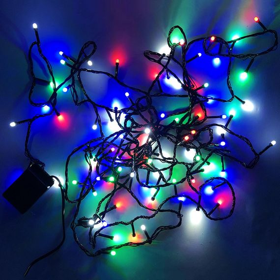 Гірлянда діоди різнокольорові, провід KE-959 чорний, 7м | Зображення 2