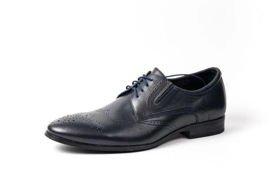 Шкіряні туфлі дербі, сині 41 розмір