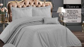 Покривало з бахромою Kayra 240х260 см. Bianca сіре