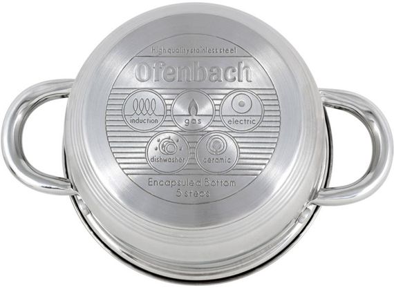 Каструля Ofenbach Casserole з нержавіючої сталі 1100мл зі скляною кришкою | Зображення 4