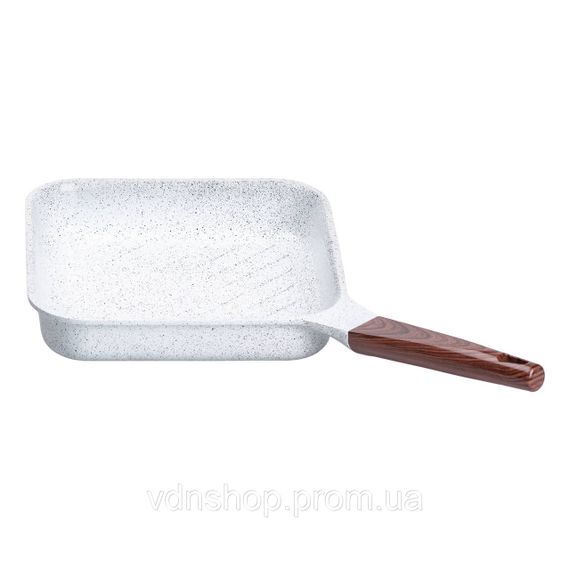 Сковорода-гриль алюминиевая, квадратная, 2,5 л, с антипригарным покрытием, 24 см MGC White HP-4-438W | Зображення 4