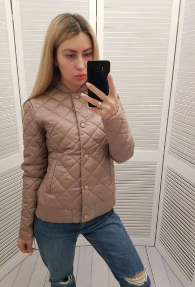 Куртка з ефектом стьобання, арт.310, кава з молоком | Зображення 5