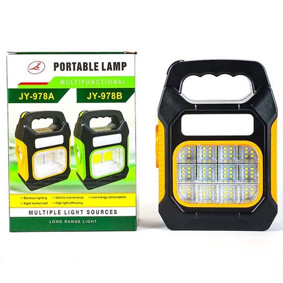 Акумуляторний Кемпінговий ліхтар Solar D-2081/JY-978C Power Bank Чорно-жовтогарячий | Зображення 2