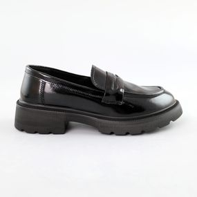 Лофери жіночі шкіряні лак 591408 Чорні 36 37 38 39 40 41