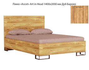 Ліжко Ascet (Аскет) Art in Head, у скандинавському стилі 1400х2000 мм колір Дуб Бароко