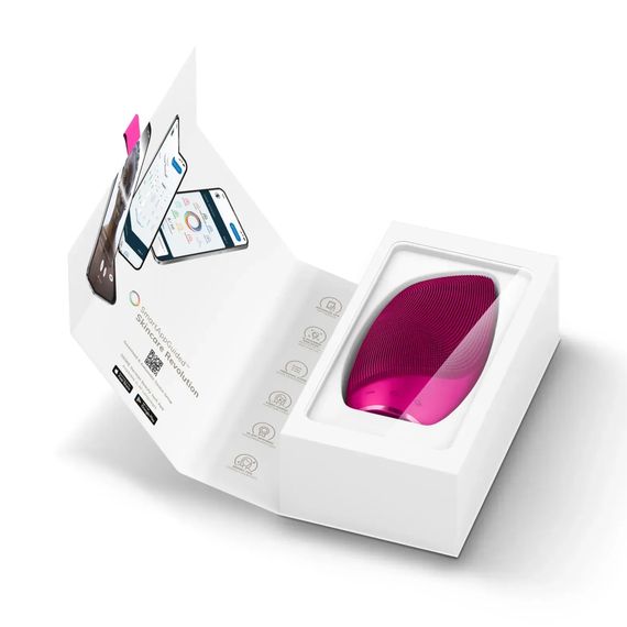 Електронна звукова термо щітка для обличчя GESKE Sonic Thermo Facial Brush 6в1 gray, Малиновий | Зображення 8
