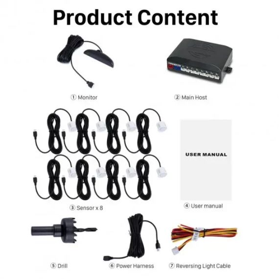 Парковочная система | Парктроник на 8 датчиков Car Radar Parking | Зображення 4