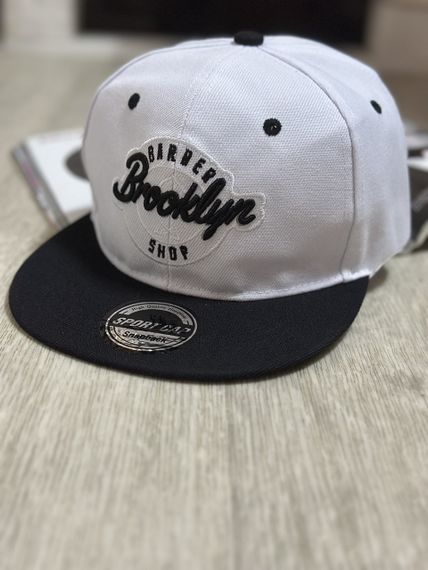 Кепка снепбек (Snapback)  Brooklyn Barber Shop  Чорний з білим 56-61р (9033)
