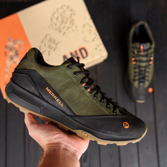 Шкіряні кросівки MERRELL олива | Зображення 4