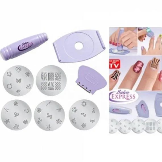 Маникюрный набор для узоров на ногтях Салон Экспресс, стемпинг для маникюра Salon Express | Зображення 1