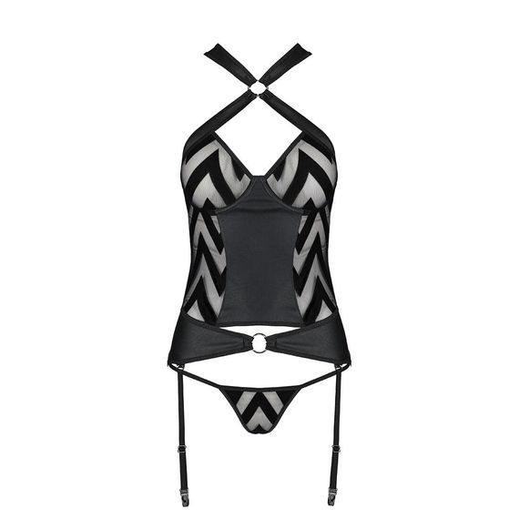 Корсет и трусики Passion Hima Corset Черный L/XL | Зображення 2