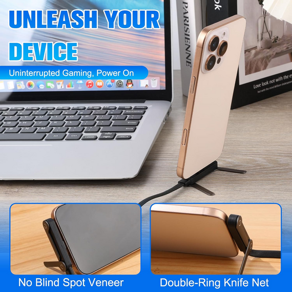 Кабель USB Type-C Type-C 240 W зі складаною підставкою 2 метри black | Зображення 4