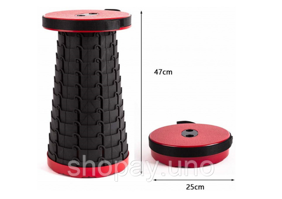 Складний телескопічний стілець Telescopic stool ∙ Похідний розкладний стілець-табурет для риболовлі, туризму та відпочинку | Зображення 2