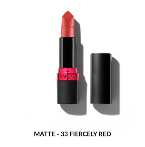 Зволожувальна матова губна помада Avon "Ультра" 33 Насичений червоний (33 Fiercely Red) 3,6г