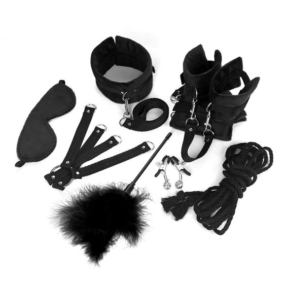 BDSM-набір Art of Sex – Soft Touch BDSM Set, чорний, 9 предметів Sex Aura | Зображення 1