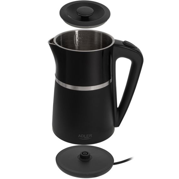 Электрочайник Adler AD 1355 черный, 1,7 л, 2200 Вт, с двойными стенками | Зображення 3