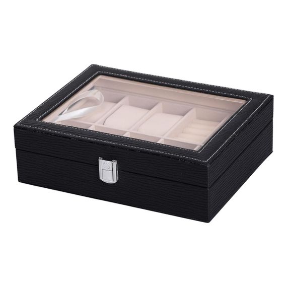 Скринька для прикрас з еко шкіри із дзеркалом органайзер для ювелірних виробів HP-5-6B | Зображення 1