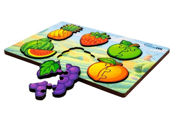 Сортер А5 "Розумний світ.Веселі фрукти" Puz-88749 дерев'яний PuzzleOk | Зображення 2