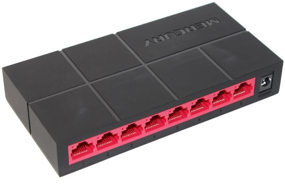 Коммутатор Mercury SG108M 8 портов Ethernet 10/100 Мбит/1000 Мбит/сек,BOX Q40