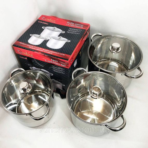 Набір каструль для електроплити Unique, Набір каструль з антипригарним покриттям Комплект HN-93 | Зображення 7