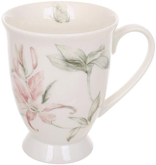 Кухлі порцелянові "Pink Orchid" 300мл, 6 чайних чашок