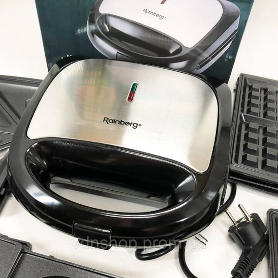 Электрический гриль для жарки Rainberg RB-2276 6 в 1 2200 Вт, Сендвичница бутербродов EF-92 | Зображення 2