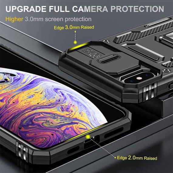 Ударопрочный чехол Camshield Army Ring для Apple iPhone X / XS (5.8") Черный / Black | Зображення 3