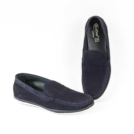 Перфоровані мокасини Kadar синього кольору 45 розмір | Зображення 2