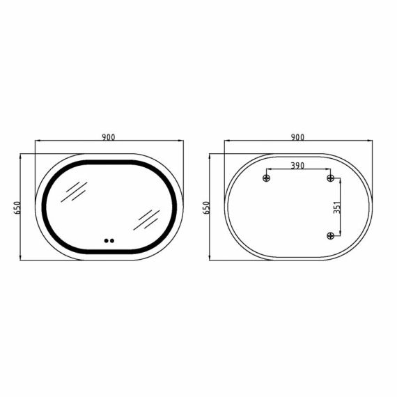 Дзеркало Qtap Gemini 650х900 з LED-підсвічуванням Touch, з антизапотіванням, з димером, рег. темп. кольору (3000-6500K) | Зображення 1