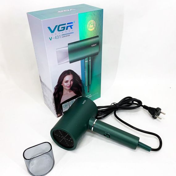 Фен для волосся з насадками універсальний VGR V-431 1600-1800 Вт, Професійний фен для об'єму QA-92 | Зображення 1