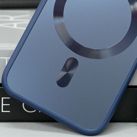 Чохол TPU+Glass Sapphire Midnight with MagSafe для Apple iPhone 15 (6.1") Синій / Deep navy | Зображення 1