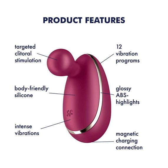 Вибратор для наружной стимуляции Satisfyer Spot On 1 Berry, гибкий отросток sexstyle | Зображення 2