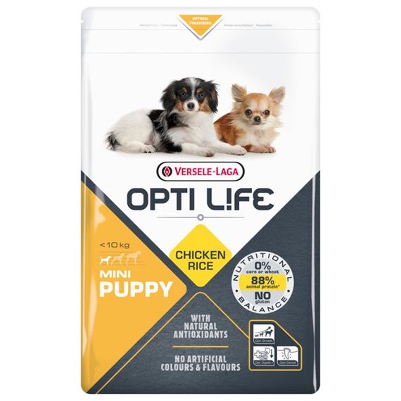 Сухой корм с курицей для щенят малых пород Opti Life Puppy Mini, 7.5 кг