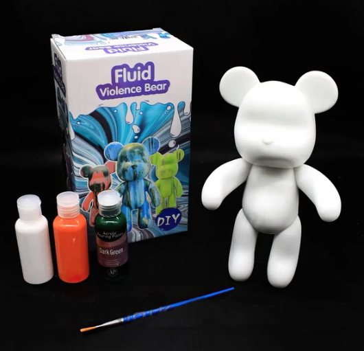 Флюїдне ведмежа Fluid Bear Bearbrick з фарбами, 23 см · Набір для творчості DIY Мишка Зроби сам | Зображення 5