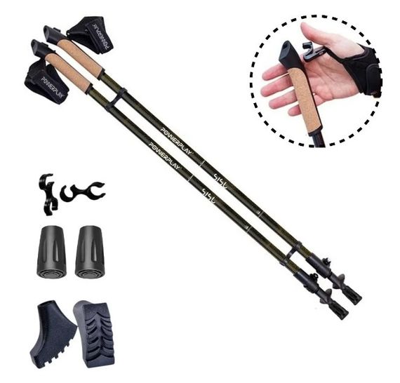 Палиці для скандинавської ходьби PowerPlay 9105 Sisu Black/Gold 80-135 см (пара) (PP_9105_SISU) | Зображення 9