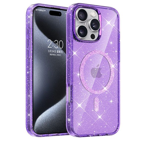Чехол TPU Eclipse Sparkle Magnetic Fit для Apple iPhone 16 Pro Max (6.9") Purple