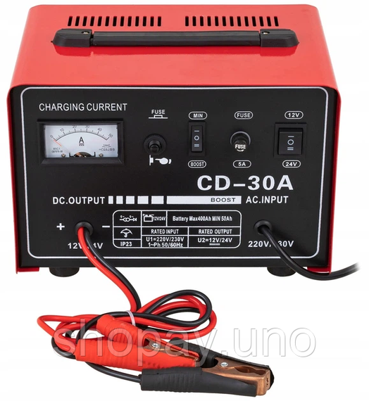 Зарядное устройство для Heckermann CD-30A 12В/24В / Зарядка для АКБ / Мощное зарядное устройство | Зображення 3
